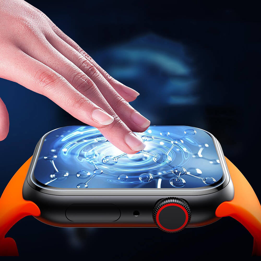 Wiwu Wi-JD105 Apple Watch 7 45mm Easy Install PMMA Pet Ekran Koruyucu + Kolay Uygulama Aparatı Wiwu Wi-JD105 Apple Watch 7 45mm Easy Install PMMA Pet Ekran Koruyucu + Kolay Uygulama Aparatı